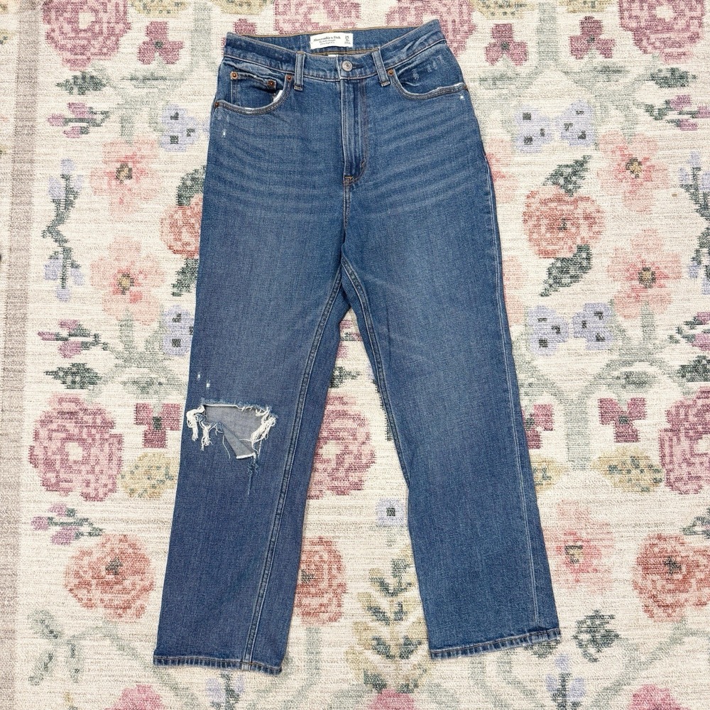 Abercrombie & Fitch Womens Curve Love Jeans Size 25/0‎ Ankle Straight High Rise